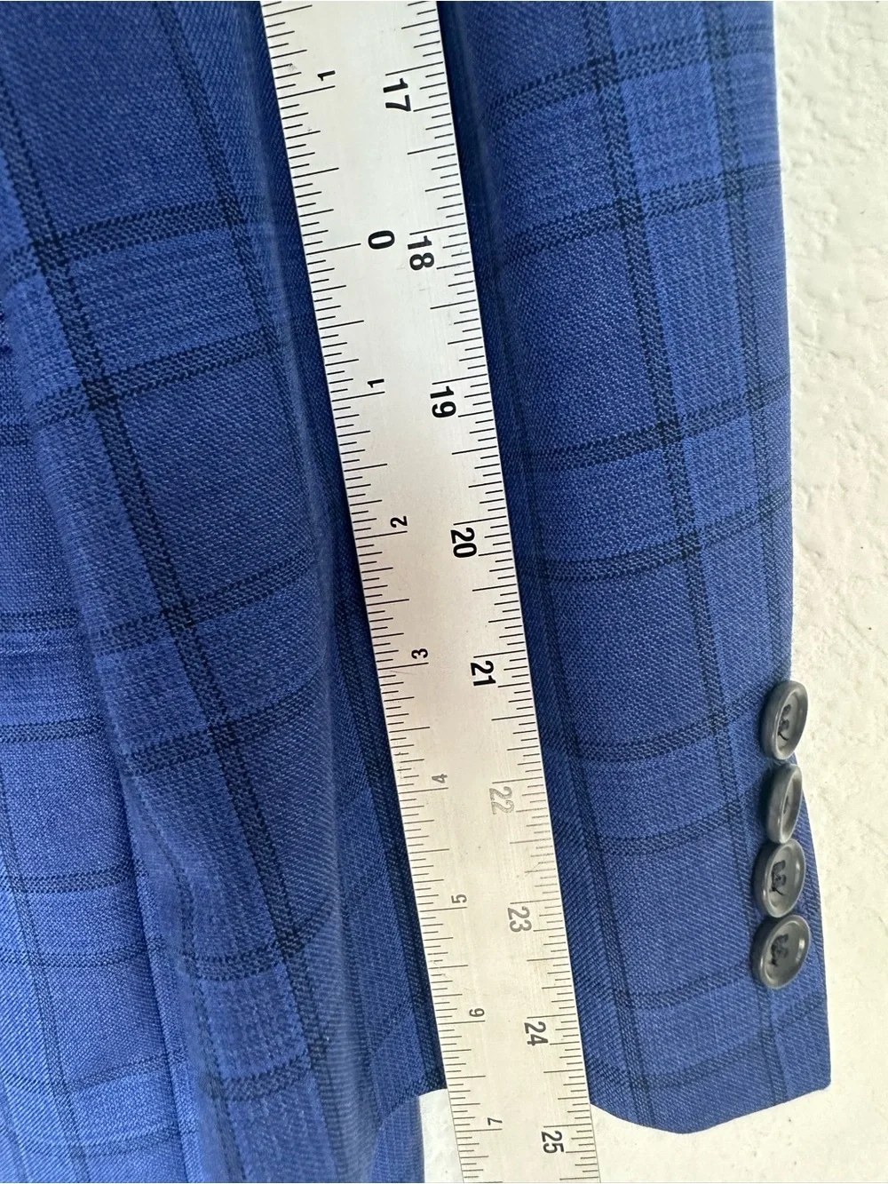 Robert Talbott Carmel Loro piana Wool blazer‎ blue plaid 46T s130 Sport Coat